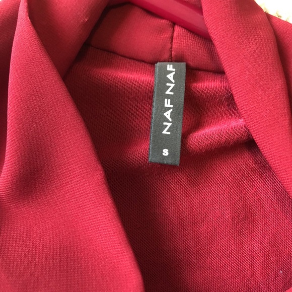 Red Blouse from Naf Naf with Front Tie and Ruffles - Picture 9 of 10